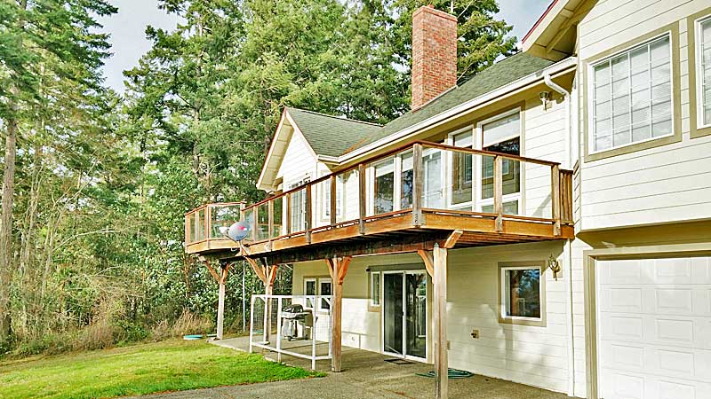 Home addition under construction with framing exposed