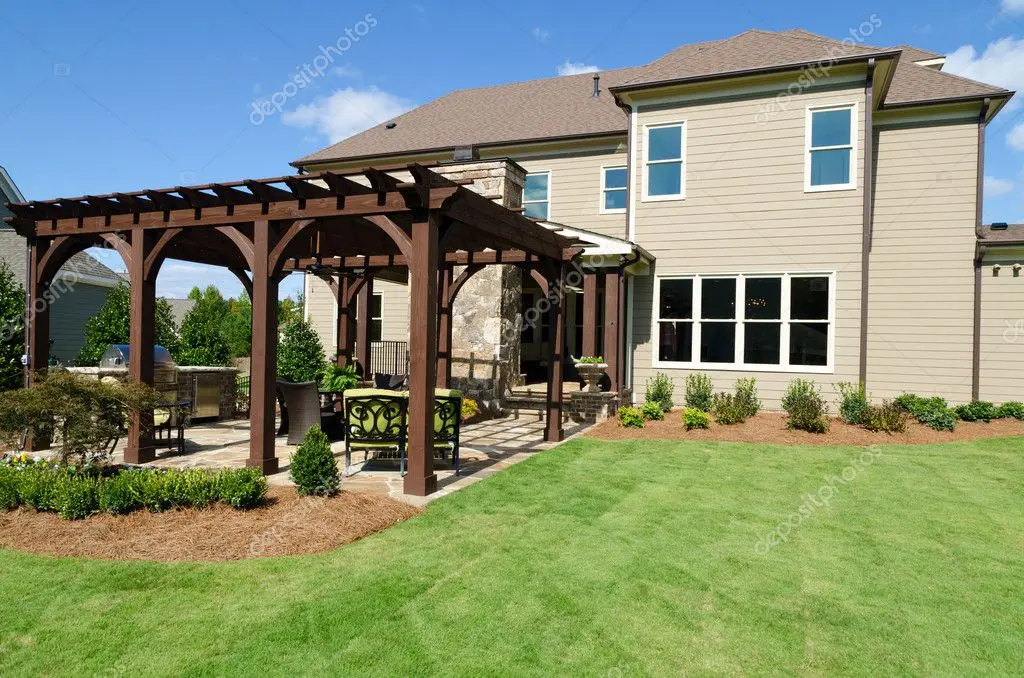 Wooden deck attached to a home